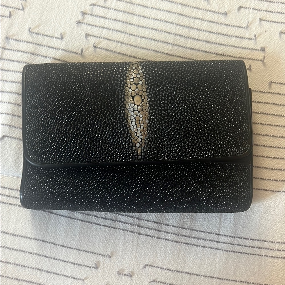 Elegant Black Stingray Clutch Bag